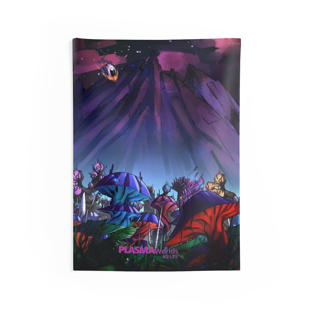 PLASMAworlds - Ship Crash - Wall Cloth -Tapestry